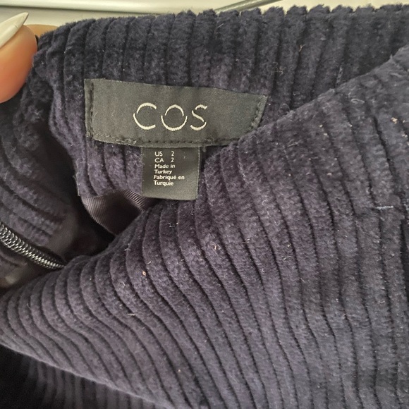 COS Navy Corduroy Mini Skirt Size 2 - Picture 2 of 2